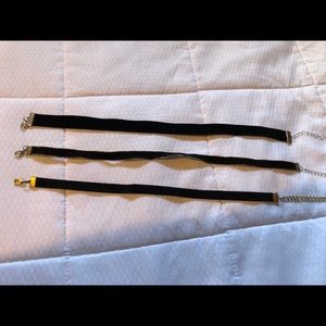 3 black choker necklaces